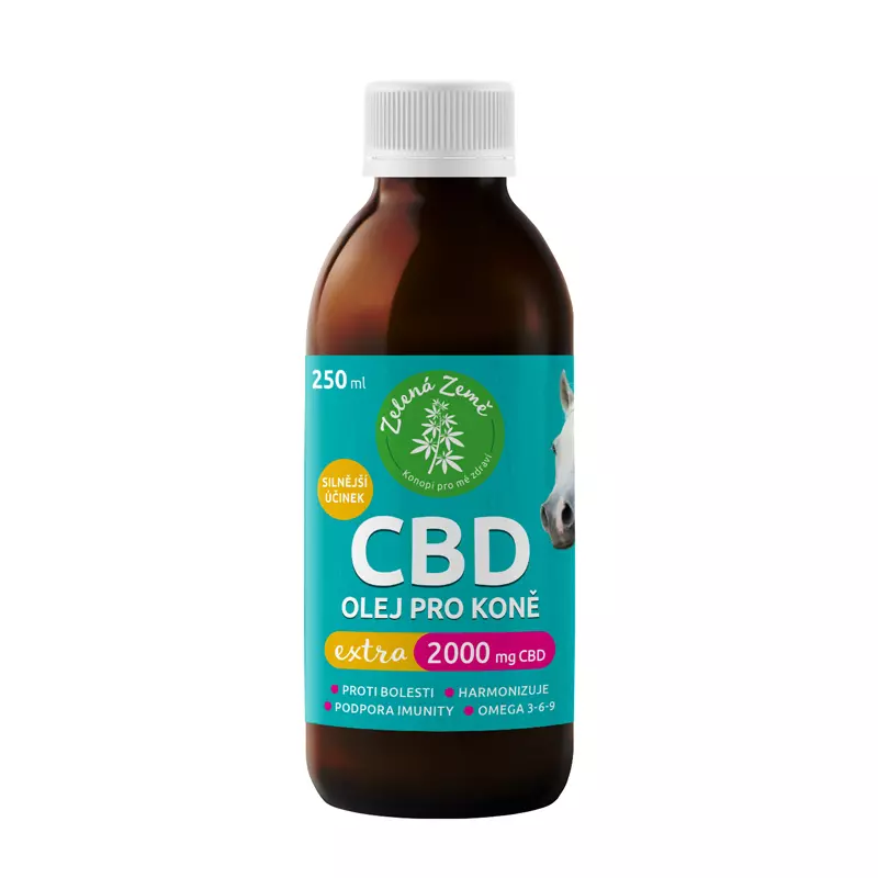 CBD olej pro koně Extra 2000 mg, 500 ml, Zelená Země