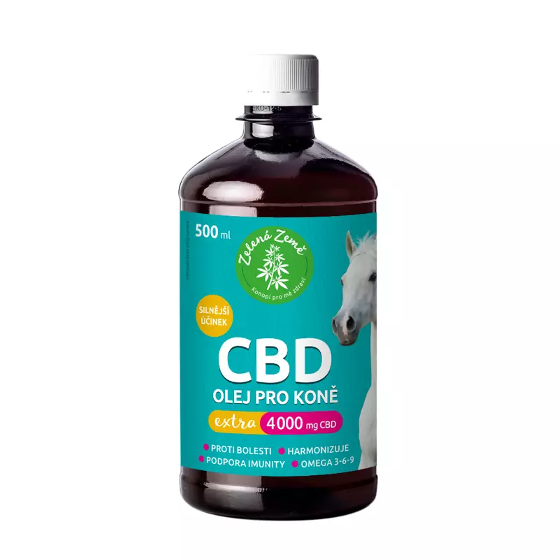 CBD olej pro koně Extra 4000 mg, 500 ml, Zelená Země