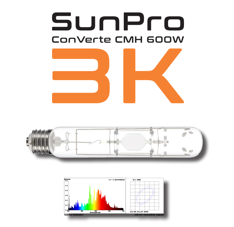 Levně Výbojka SunPro ConVerte CMH 600W/E40/3K