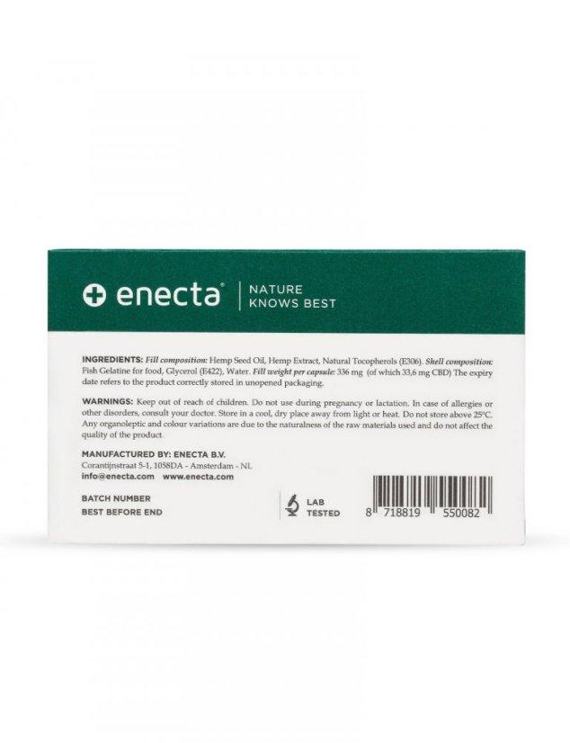 Enecta Prémiové konopné kapsle CBD 10%, 1000 mg