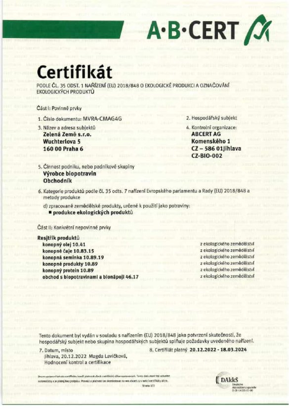 Olej kokosowy CBD 30 ml, zielona ziemia
