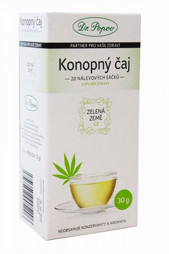 CBD Konopný čaj - porciovaný 30 g (1,6% CBD), Zelená Země