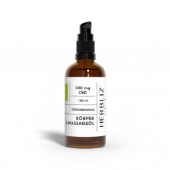 Herbliz - Lemongrass CBD massage oil - 300 mg CBD - 100 ml