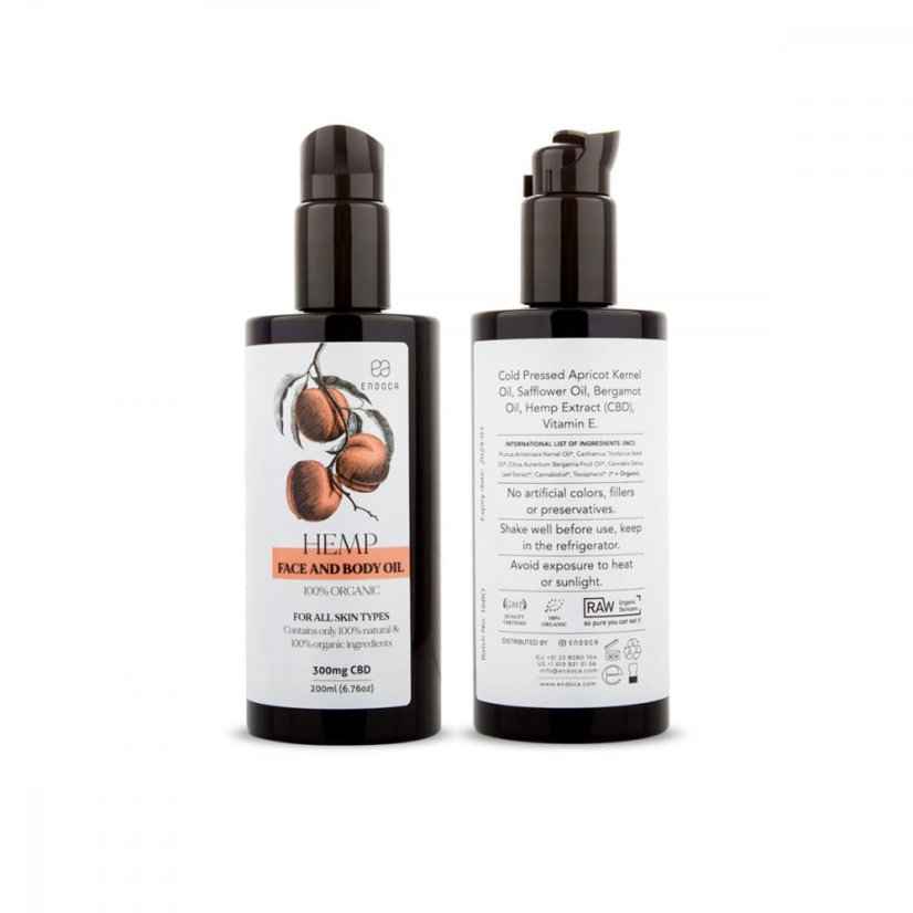 Apricot CBD face and body oil 300mg CBD, 200ml