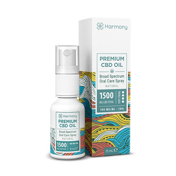 Harmony CBD olej v spreji 1500 mg, 15 ml, Natural