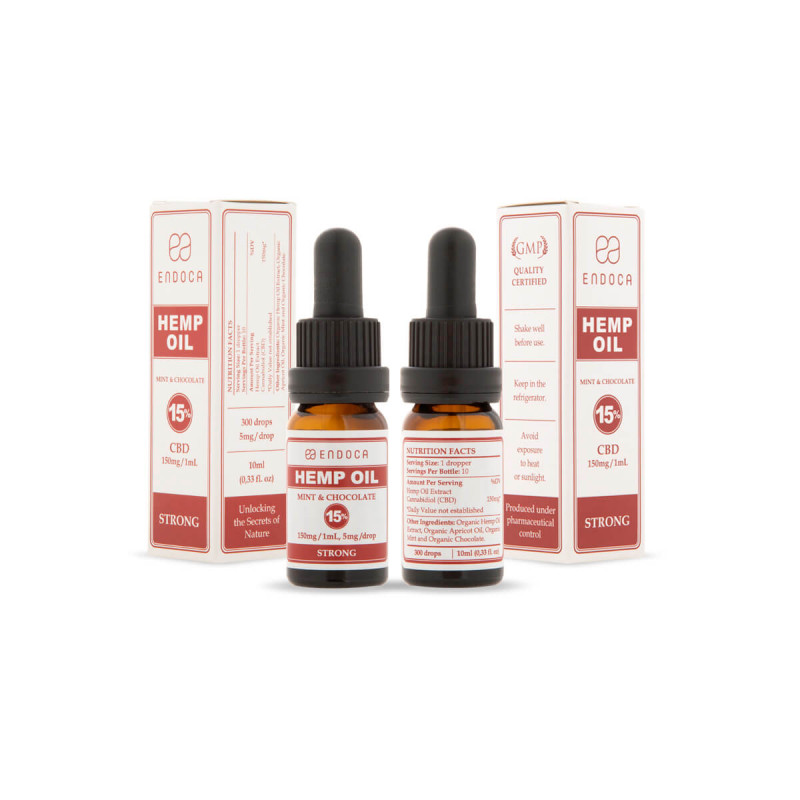 Endoca Čokoládovo-mátový CBD olej, 1500 mg CBD, 10 ml