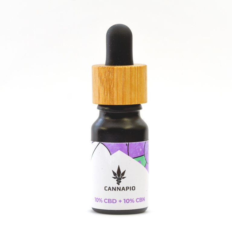 CBN 10% + CBD 10% - olio naturale ad ampio spettro Cannapio 10 ml