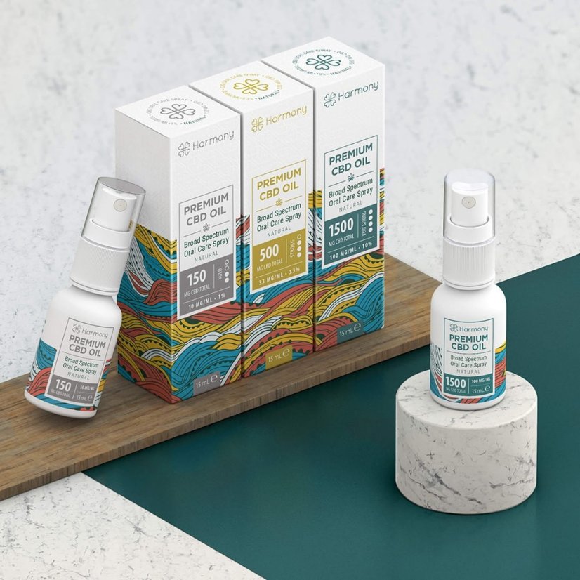 Harmony CBD olej v spreji 1500 mg, 15 ml, Natural