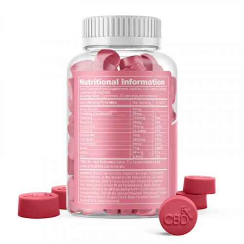 CBDfx Multivitamin für Frauen 1500 mg CBD Vegane Gummibärchen (240 g)