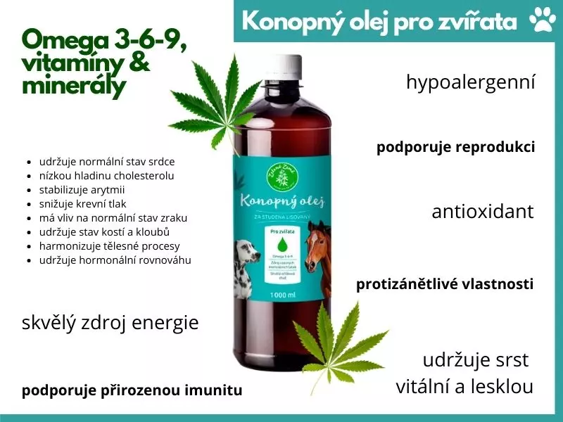 Olej konopny dla zwierząt 1000 ml, Green Earth
