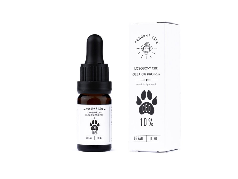 Levně Lososové CBD kapky pro psy 10%